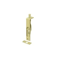 Deltana 4FBS3 4" Length Flush Door Bolt Square Corner Polished Brass