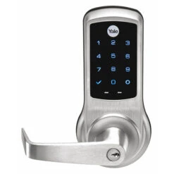 Yale PB-NTB620-NR 626 Pacific Beach Lever NexTouch Key Override Capacitive Touchscreen No Radio Lockset Satin Chrome Finish